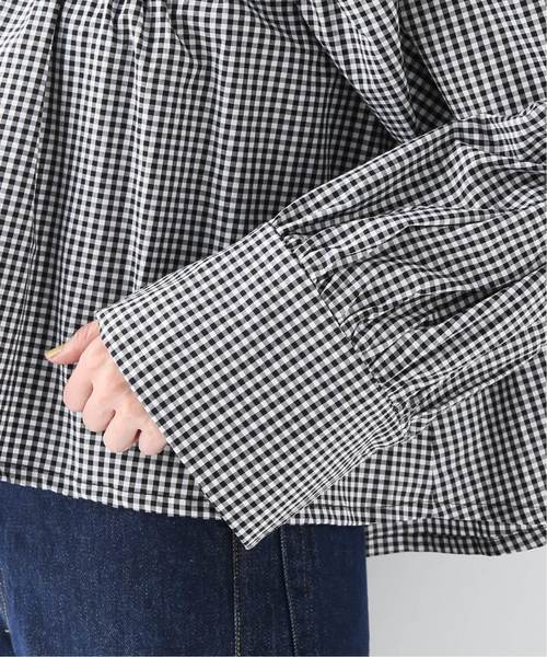JOURNAL STANDARD(ジャーナルスタンダード)の「【TOIT VOLANT】BABYDOLL OVER SIZE CUFF:ギンガムブラウス(シャツ/ブラウス・レディース・ブラック・MEDIUM)」の3枚目の写真