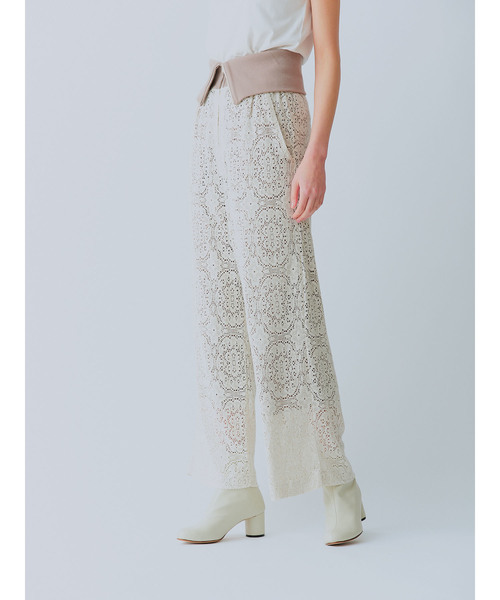 TEVALT（ヴァレット）の「レースニット テレコ2wayワイドパンツ 65070（その他パンツ・レディース・キナリ/ブラック・38）」の6枚目の写真