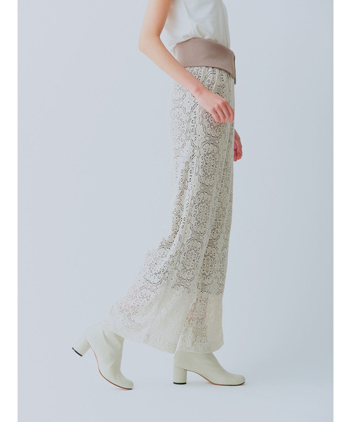 TEVALT（ヴァレット）の「レースニット テレコ2wayワイドパンツ 65070（その他パンツ・レディース・キナリ/ブラック・38）」の8枚目の写真