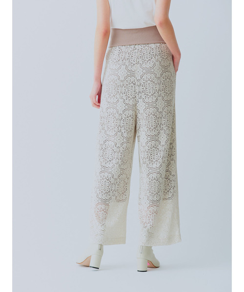 TEVALT（ヴァレット）の「レースニット テレコ2wayワイドパンツ 65070（その他パンツ・レディース・キナリ/ブラック・38）」の9枚目の写真