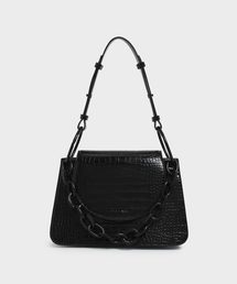 CHARLES & KEITH | クロックエフェクト チャンキーチェーンバッグ / Croc-Effect Chunky Chain Bag(ショルダーバッグ)