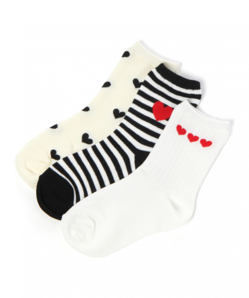 GLOBAL WORK（グローバルワーク）の「【キッズ】ガールズクルーソックス【3足セット】/840520（ソックス/靴下・キッズ・その他1/その他2・SMALL/MEDIUM/LARGE）」の2枚目の写真