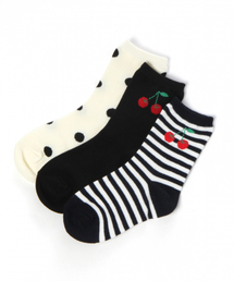 GLOBAL WORK | 【キッズ】ガールズクルーソックス【3足セット】/840520(ソックス/靴下)