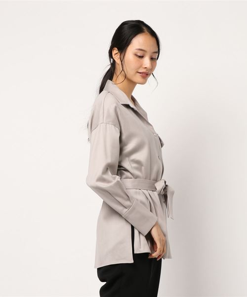 1er Arrondissement（プルミエアロンディスモン）の「ウールサテンシャツ（シャツ/ブラウス・レディース・ネイビー/ピンク系その他/キャメル・38/36）」の4枚目の写真