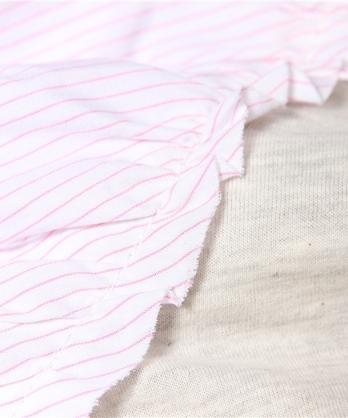 mystic（ミスティック）の「ストライプパフプルオーバー（シャツ/ブラウス・レディース・アイボリー/オフホワイト/グレー/ブラック・ﾌﾘ-）」の8枚目の写真