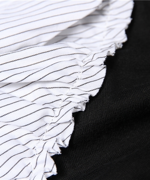 mystic（ミスティック）の「ストライプパフプルオーバー（シャツ/ブラウス・レディース・アイボリー/オフホワイト/グレー/ブラック・ﾌﾘ-）」の14枚目の写真