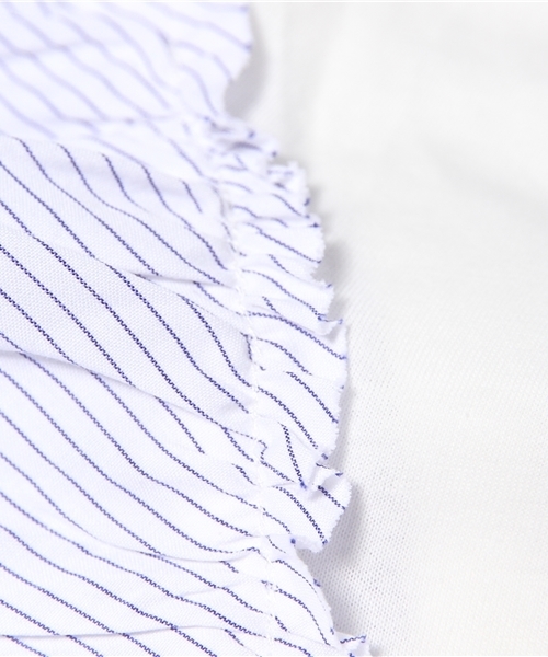 mystic（ミスティック）の「ストライプパフプルオーバー（シャツ/ブラウス・レディース・アイボリー/オフホワイト/グレー/ブラック・ﾌﾘ-）」の13枚目の写真