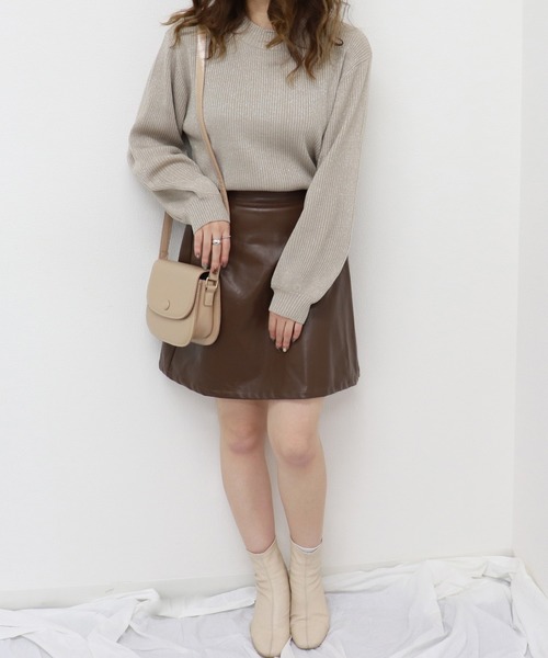 PairPair（ペアペア）の「袖ボリュームラメニット（ニット/セーター・レディース・ライトグリーン/ピンク系その他/ライトベージュ・FREE）」の8枚目の写真