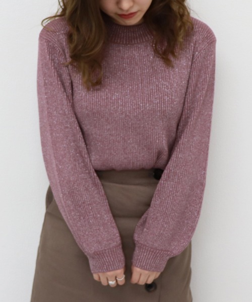 PairPair（ペアペア）の「袖ボリュームラメニット（ニット/セーター・レディース・ライトグリーン/ピンク系その他/ライトベージュ・FREE）」の9枚目の写真