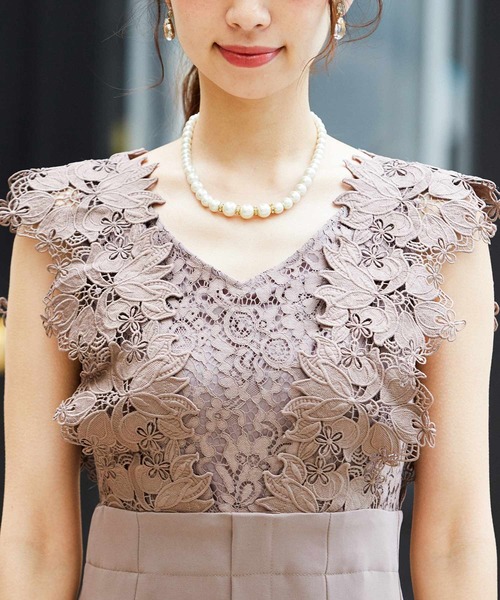 Fashion Letter（ファッションレター）の「バックリボンレースショルダー結婚式オールインワンパンツドレス（パンツドレス・レディース・ブラック/モカ/ダークカーキ・M）」の20枚目の写真