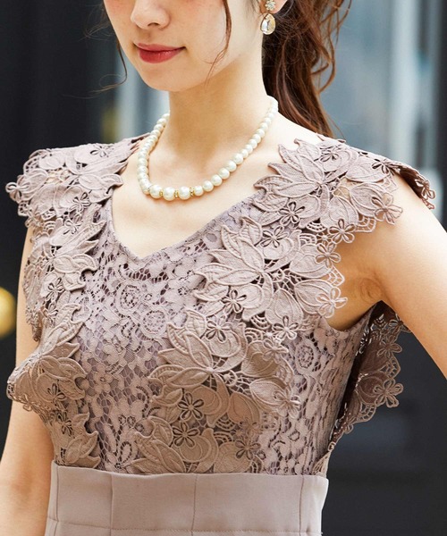 Fashion Letter（ファッションレター）の「バックリボンレースショルダー結婚式オールインワンパンツドレス（パンツドレス・レディース・ブラック/モカ/ダークカーキ・M）」の21枚目の写真