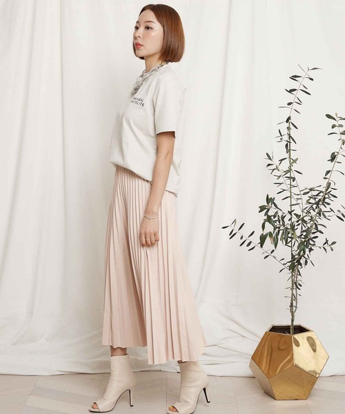 miniyu（ミニュウ）の「【WEB限定】”ゆるふわ”プリーツ・ロングスカート（スカート・レディース・ベージュ/ブラック/ピンク/グレイッシュベージュ・FREE）」の3枚目の写真