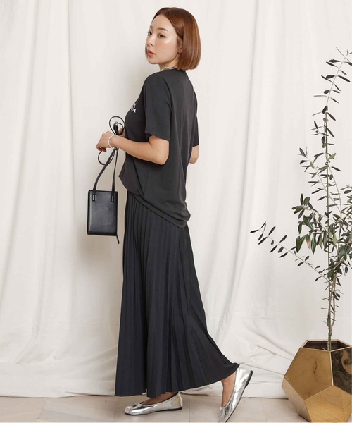 miniyu（ミニュウ）の「【WEB限定】”ゆるふわ”プリーツ・ロングスカート（スカート・レディース・ベージュ/ブラック/ピンク/グレイッシュベージュ・FREE）」の14枚目の写真