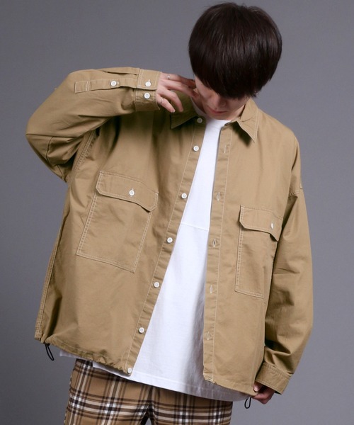 SITRY（シトリー）の「Oversize Code CPO Jacket/オーバーサイズ コード付き CPOシャツジャケット（シャツ/ブラウス・メンズ・ブラック/ブラック系その他/ベージュ/ブラウン/ブルー/ブラウン系その他/ベージュ系その他/ベージュ系その他2/ブラウン系その他2・M/L）」の6枚目の写真