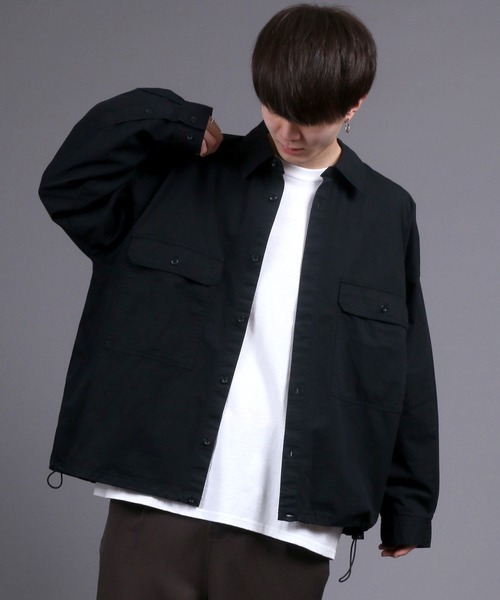SITRY（シトリー）の「Oversize Code CPO Jacket/オーバーサイズ コード付き CPOシャツジャケット（シャツ/ブラウス・メンズ・ブラック/ブラック系その他/ベージュ/ブラウン/ブルー/ブラウン系その他/ベージュ系その他/ベージュ系その他2/ブラウン系その他2・M/L）」の3枚目の写真