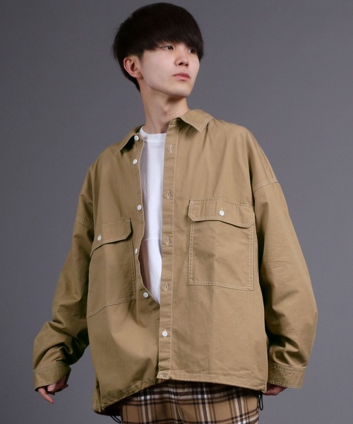 SITRY（シトリー）の「Oversize Code CPO Jacket/オーバーサイズ コード付き CPOシャツジャケット（シャツ/ブラウス・メンズ・ブラック/ブラック系その他/ベージュ/ブラウン/ブルー/ブラウン系その他/ベージュ系その他/ベージュ系その他2/ブラウン系その他2・M/L）」の21枚目の写真
