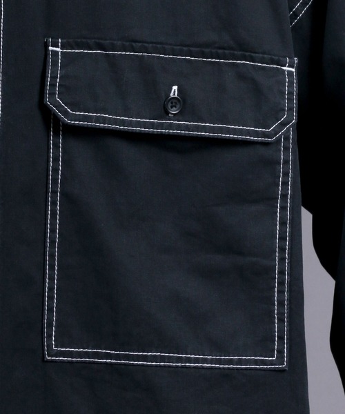 SITRY（シトリー）の「Oversize Code CPO Jacket/オーバーサイズ コード付き CPOシャツジャケット（シャツ/ブラウス・メンズ・ブラック/ブラック系その他/ベージュ/ブラウン/ブルー/ブラウン系その他/ベージュ系その他/ベージュ系その他2/ブラウン系その他2・M/L）」の10枚目の写真