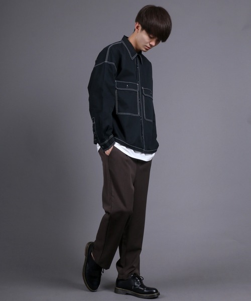 SITRY（シトリー）の「Oversize Code CPO Jacket/オーバーサイズ コード付き CPOシャツジャケット（シャツ/ブラウス・メンズ・ブラック/ブラック系その他/ベージュ/ブラウン/ブルー/ブラウン系その他/ベージュ系その他/ベージュ系その他2/ブラウン系その他2・M/L）」の13枚目の写真