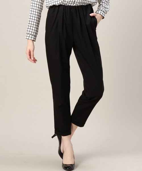 BEAUTY&YOUTH UNITED ARROWS（ビューティーアンドユースユナイテッドアローズ）の「BYMC テンセルナイロンウエストギャザー9分丈パンツ ◆（その他パンツ・レディース・ブラック/ネイビー/グレー・MEDIUM/SMALL）」の2枚目の写真