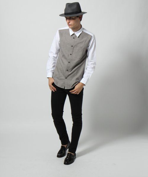 HARE（ハレ）の「フロントキリカエシャツ【HARE】（シャツ/ブラウス・メンズ・グレー/ネイビー/オフホワイト/ブルー系その他/ホワイト/グレー系その他・MEDIUM/SMALL/LARGE）」の15枚目の写真