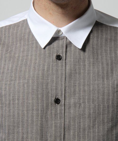 HARE（ハレ）の「フロントキリカエシャツ【HARE】（シャツ/ブラウス・メンズ・グレー/ネイビー/オフホワイト/ブルー系その他/ホワイト/グレー系その他・MEDIUM/SMALL/LARGE）」の22枚目の写真