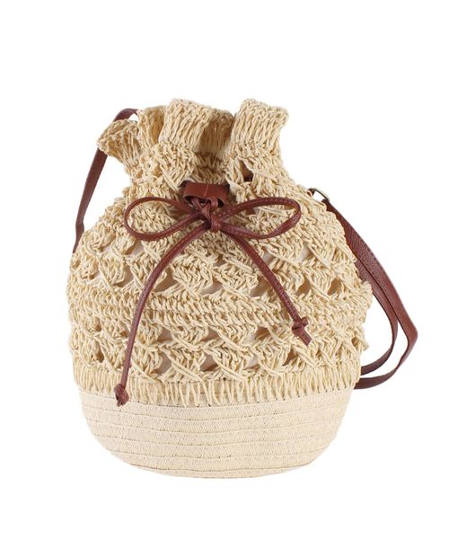dazzlin（ダズリン）の「ストロー巾着バッグ（ハンドバッグ・レディース・ブラウン/ベージュ・FREE）」の2枚目の写真