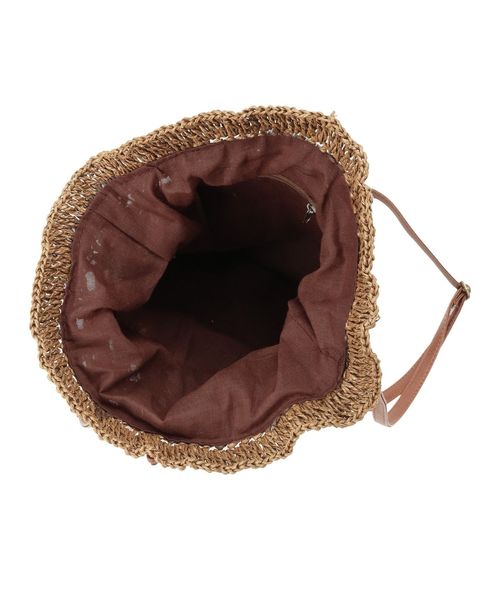 dazzlin（ダズリン）の「ストロー巾着バッグ（ハンドバッグ・レディース・ブラウン/ベージュ・FREE）」の6枚目の写真