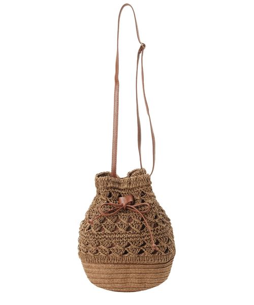 dazzlin（ダズリン）の「ストロー巾着バッグ（ハンドバッグ・レディース・ブラウン/ベージュ・FREE）」の11枚目の写真