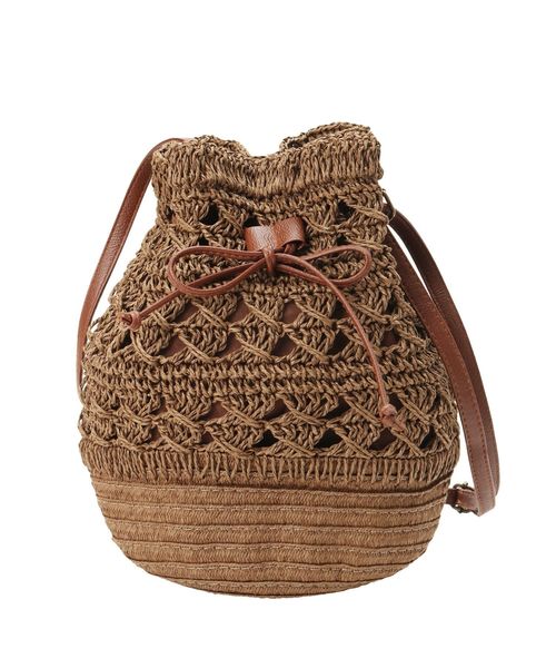 dazzlin（ダズリン）の「ストロー巾着バッグ（ハンドバッグ・レディース・ブラウン/ベージュ・FREE）」の13枚目の写真