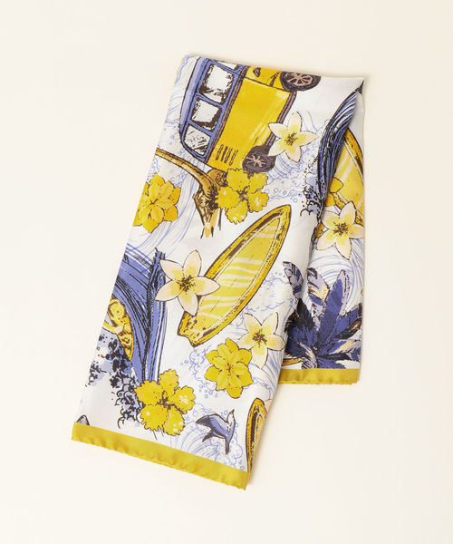 SHIPS any（シップス エニィ）の「LELLE:SEAプリントスカーフ（バンダナ/スカーフ・レディース・イエロー/オレンジ・ONE SIZE）」の3枚目の写真