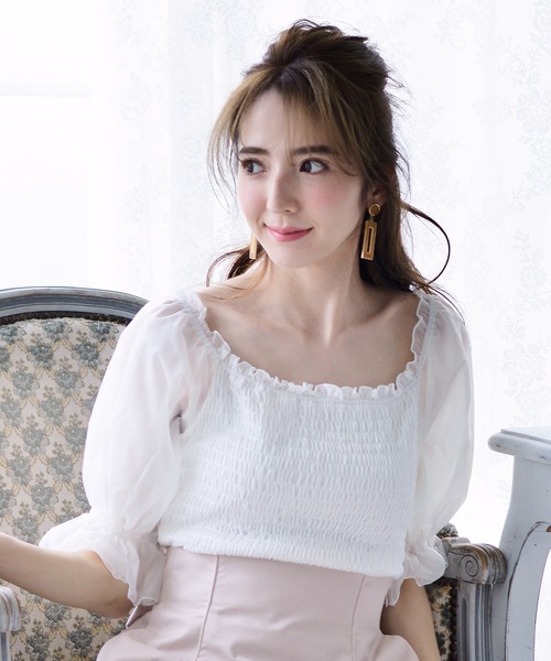 MIIA（ミーア）の「【新色登場】マシュマロトップス（シャツ/ブラウス・レディース・オフホワイト/ピンク/ブラック/ベージュ・FREE）」の2枚目の写真