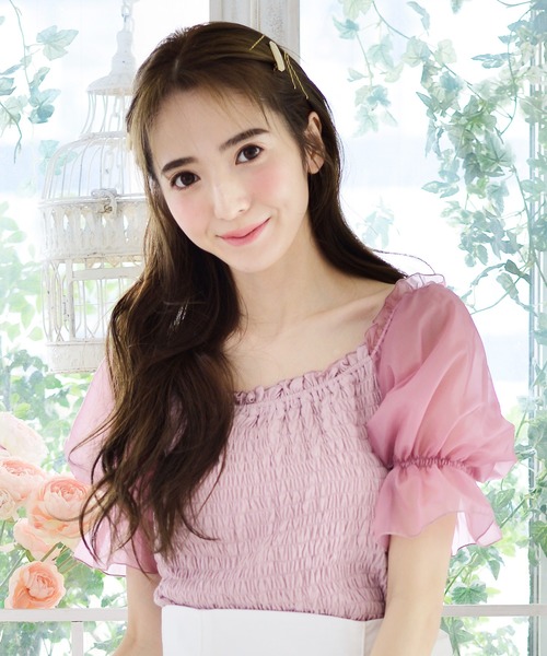 MIIA（ミーア）の「【新色登場】マシュマロトップス（シャツ/ブラウス・レディース・オフホワイト/ピンク/ブラック/ベージュ・FREE）」の4枚目の写真