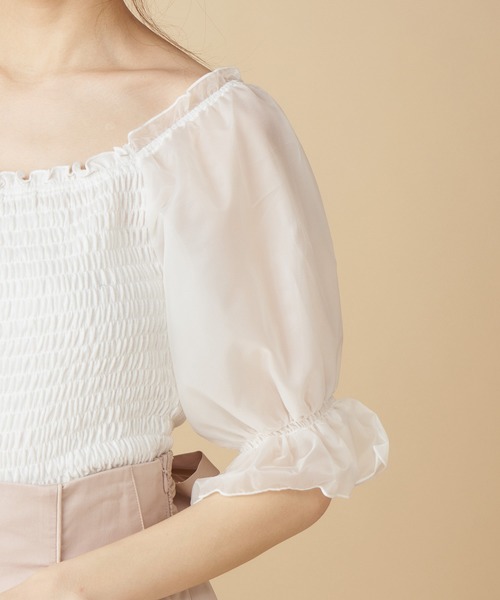 MIIA（ミーア）の「【新色登場】マシュマロトップス（シャツ/ブラウス・レディース・オフホワイト/ピンク/ブラック/ベージュ・FREE）」の7枚目の写真