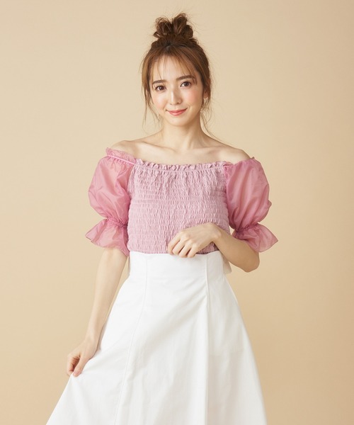 MIIA（ミーア）の「【新色登場】マシュマロトップス（シャツ/ブラウス・レディース・オフホワイト/ピンク/ブラック/ベージュ・FREE）」の6枚目の写真