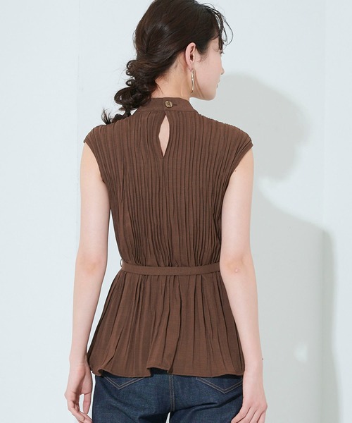 STUDIOUS（ステュディオス）の「【STUDIOUS】リンクルプリーツブラウス（シャツ/ブラウス・レディース・ブラック/ブラウン/ピンク/ミント・FREE）」の8枚目の写真