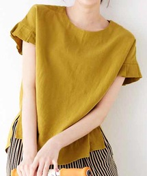 リブ　イン　コンフォート　伸びる！さらっと素肌に心地いい　麻混素材の上品トップス