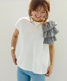 片方フリルTシャツ