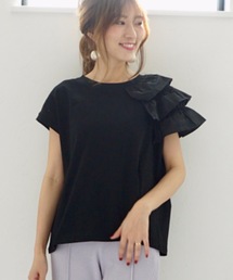 片方フリルTシャツ