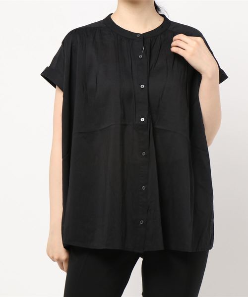 AMERICAN HOLIC(アメリカンホリック)の「フレンチスリーブノーカラーギャザーシャツ? *〇(シャツ/ブラウス・レディース・ブラック/チェック/マスタード/アイボリー・M/L)」の10枚目の写真