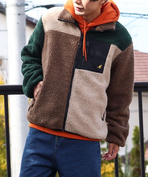 KANGOL(カンゴール)の「【Bk】【KANGOL】ハイネック ボアジップジャケット(ブルゾン・レディース・ブラック/ホワイト/ベージュ/モカ/ダークグリーン/その他/ライトパープル/その他3/その他4・MEDIUM/LARGE/X-LARGE)」の9枚目の写真
