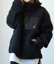 ARCHIVER（アーカイバ）の「【Bk】【KANGOL】ハイネック　ボアジップジャケット（ブルゾン）」