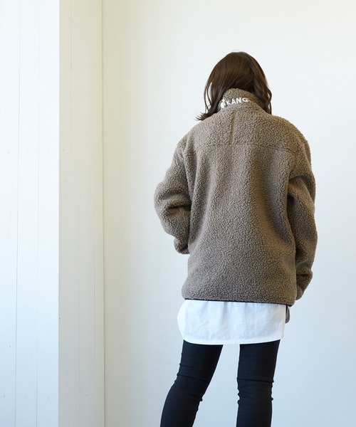 KANGOL(カンゴール)の「【Bk】【KANGOL】ハイネック ボアジップジャケット(ブルゾン・レディース・ブラック/ホワイト/ベージュ/モカ/ダークグリーン/その他/ライトパープル/その他3/その他4・MEDIUM/LARGE/X-LARGE)」の20枚目の写真