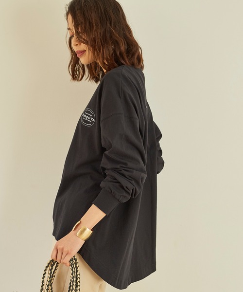 KANGOL EXTRA COMFORT(カンゴールエクストラコンフォート)の「バックプリントMIXロゴ ロングTシャツ(Tシャツ/カットソー・レディース・オフホワイト/クリーム/ブラック/ライトベージュ・L/M/LL)」の14枚目の写真