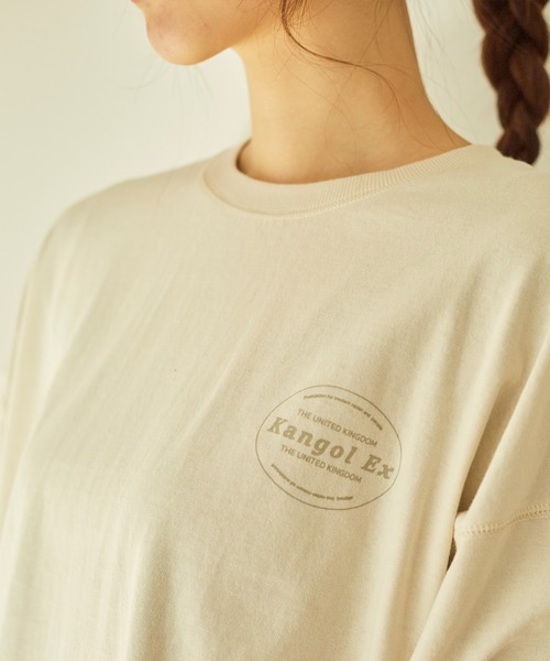KANGOL EXTRA COMFORT(カンゴールエクストラコンフォート)の「バックプリントMIXロゴ ロングTシャツ(Tシャツ/カットソー・レディース・オフホワイト/クリーム/ブラック/ライトベージュ・L/M/LL)」の7枚目の写真