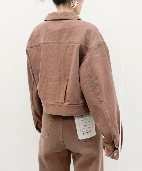 EPIMI E'PIMMY(エピミエピミー)の「《setupにも》ショート丈エピGジャン(デニムジャケット・レディース・ブラック/パープル/ネイビー/ブラウン/オフホワイト/ブルー/ピンクベージュ・MEDIUM)」の22枚目の写真