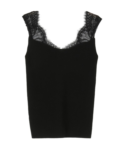 UR'S(ユアーズ)の「肩レースタンクトップ(タンクトップ・レディース・オフホワイト/ラベンダー/グレイッシュベージュ/ブラック・S/M/L)」の3枚目の写真