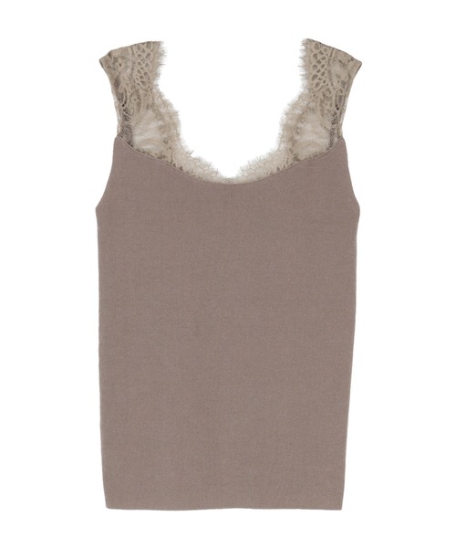 UR'S(ユアーズ)の「肩レースタンクトップ(タンクトップ・レディース・オフホワイト/ラベンダー/グレイッシュベージュ/ブラック・S/M/L)」の9枚目の写真