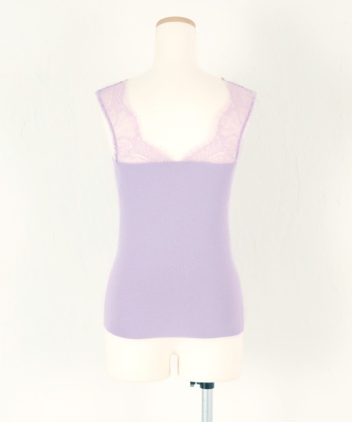 UR'S(ユアーズ)の「肩レースタンクトップ(タンクトップ・レディース・オフホワイト/ラベンダー/グレイッシュベージュ/ブラック・S/M/L)」の5枚目の写真