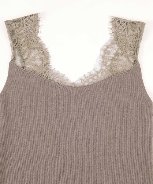 UR'S(ユアーズ)の「肩レースタンクトップ(タンクトップ・レディース・オフホワイト/ラベンダー/グレイッシュベージュ/ブラック・S/M/L)」の12枚目の写真