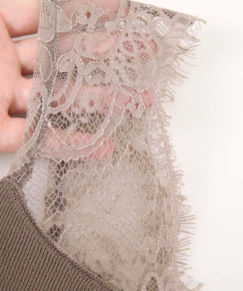 UR'S(ユアーズ)の「肩レースタンクトップ(タンクトップ・レディース・オフホワイト/ラベンダー/グレイッシュベージュ/ブラック・S/M/L)」の10枚目の写真